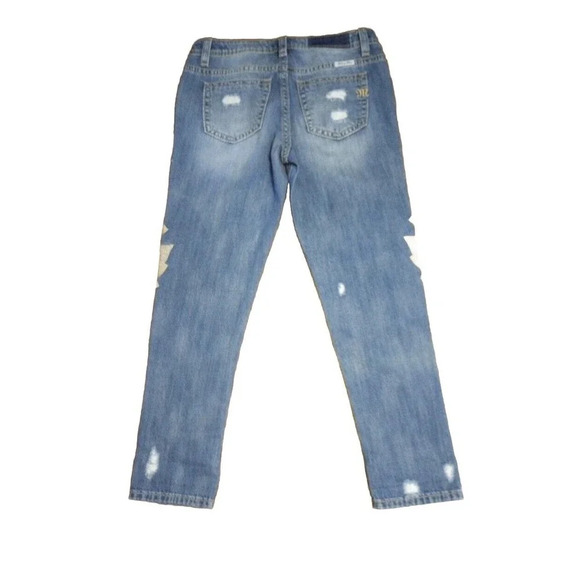 Miss Me Boyfriend Ankle Jeans Mid-rise Womens 26 Floral Embroidered New - Picture 3 of 9